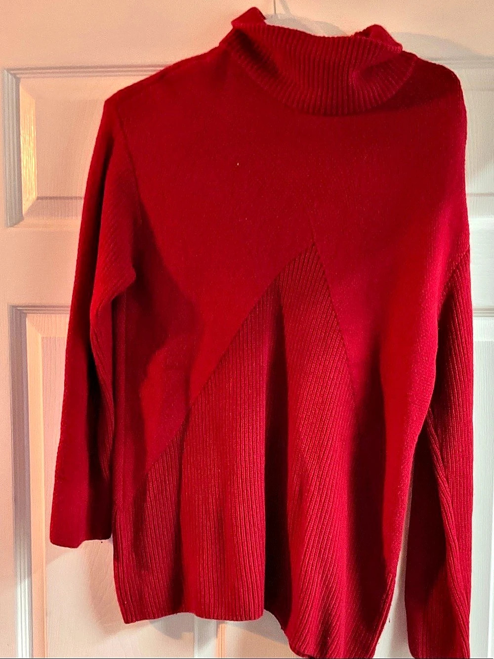 Talbots Ribbed Turtleneck Sweater Red